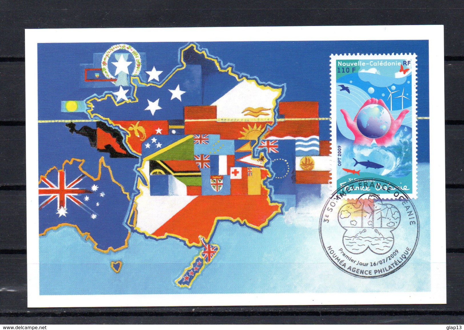 NOUVELLE CALEDONIE 2009 CARTE MAXIMUM TIMBRES N°1070/71 3 IEME SOMMET FRANCE-OCEANIE - Maximum Cards