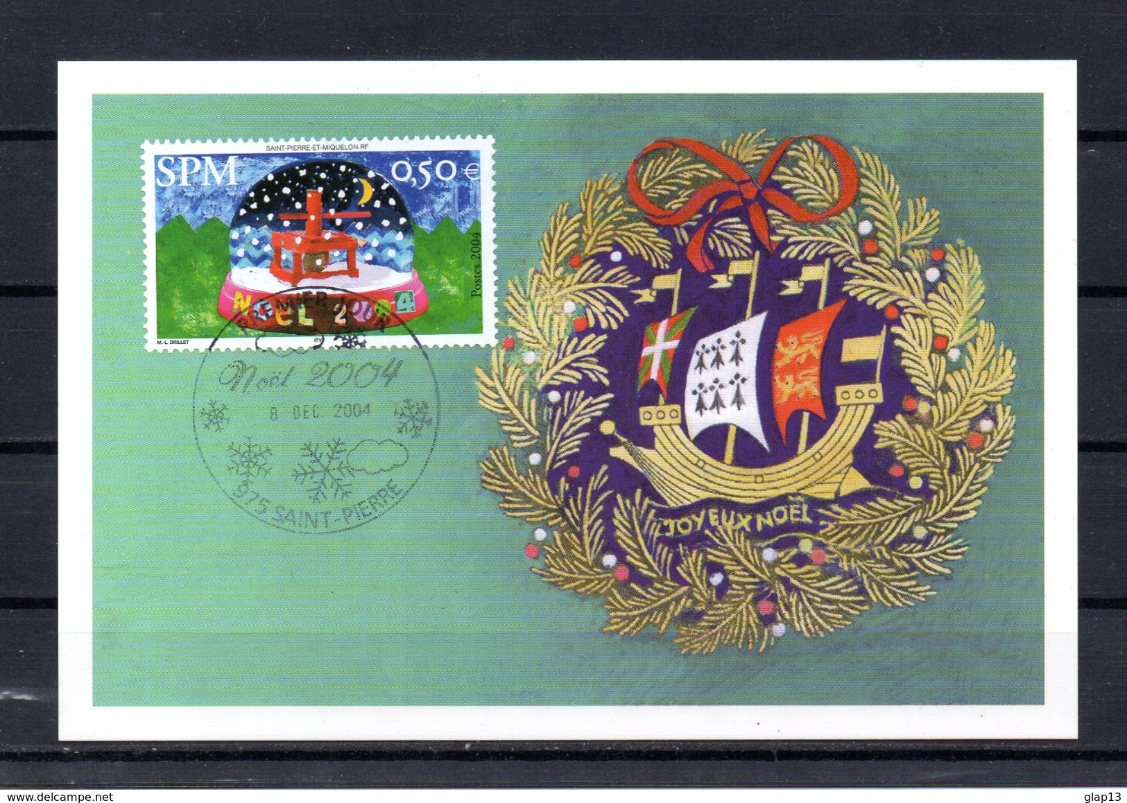 SAINT PIERRE ET MIQUELON 2004 CARTE MAXIMUM TIMBRE N°787 NOEL - Tarjetas – Máxima