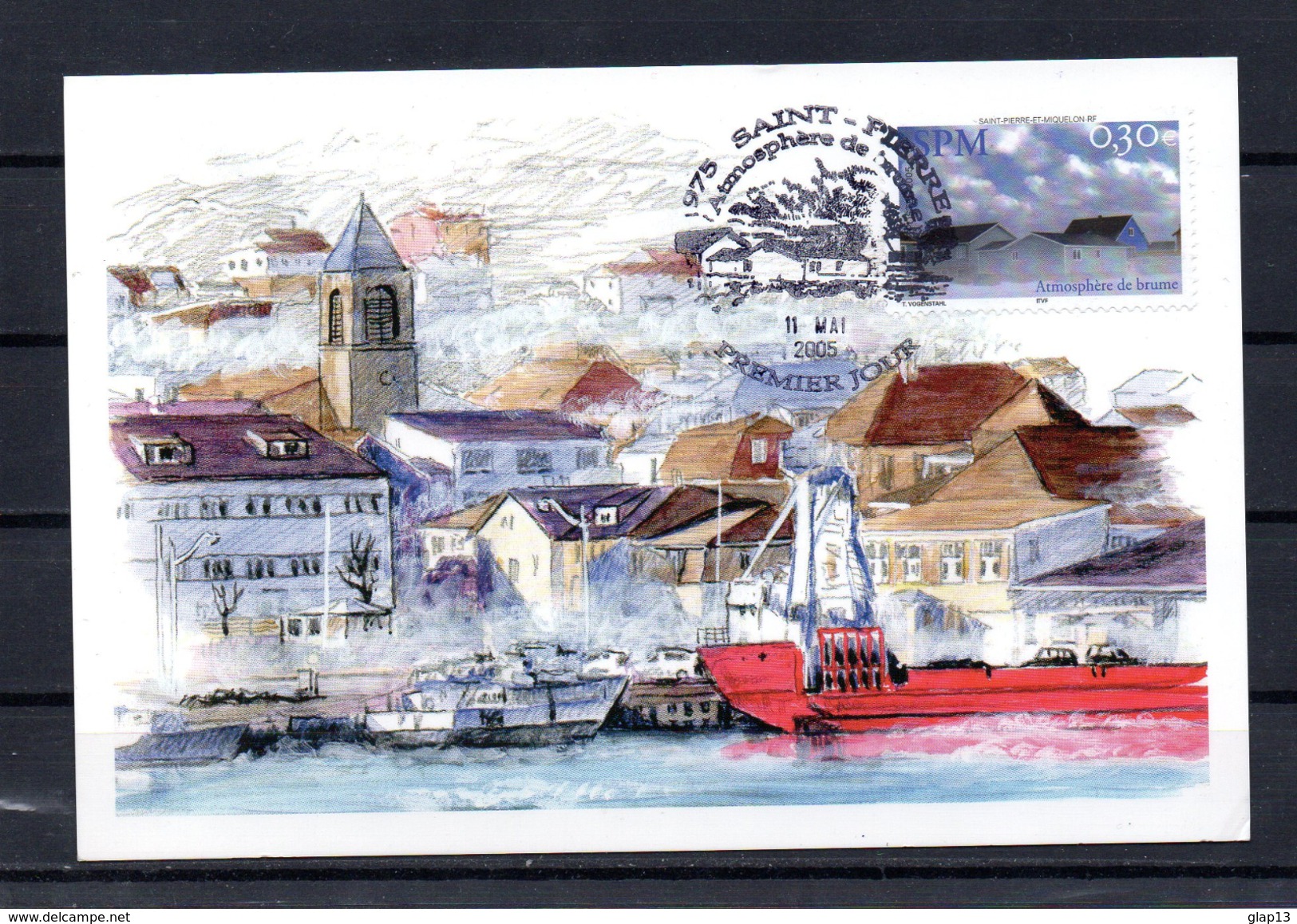 SAINT PIERRE ET MIQUELON 2005 CARTE MAXIMUM TIMBRE N°852 ATMOSPHERE DE BRUME - Cartes-maximum