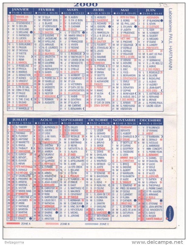 Les Calendriers Du Second Empire à La Vème République - ALMANACH Des Postes  Des Télégraphes 1920, Mini Calendrier 2000 - Petit Format : 1991-00