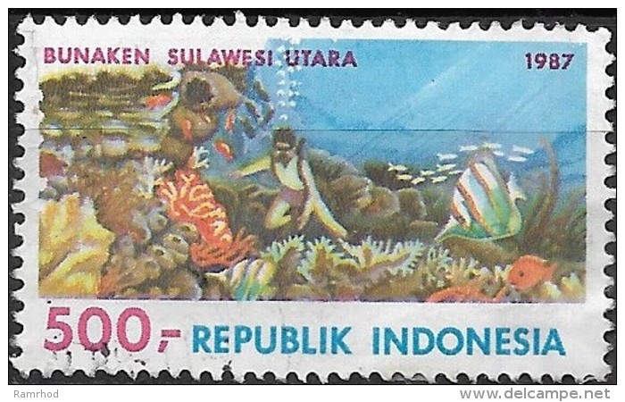 INDONESIA 1987 Tourism -  500r. - Sea Gardens, Bunaken Island  FU - Indonesien