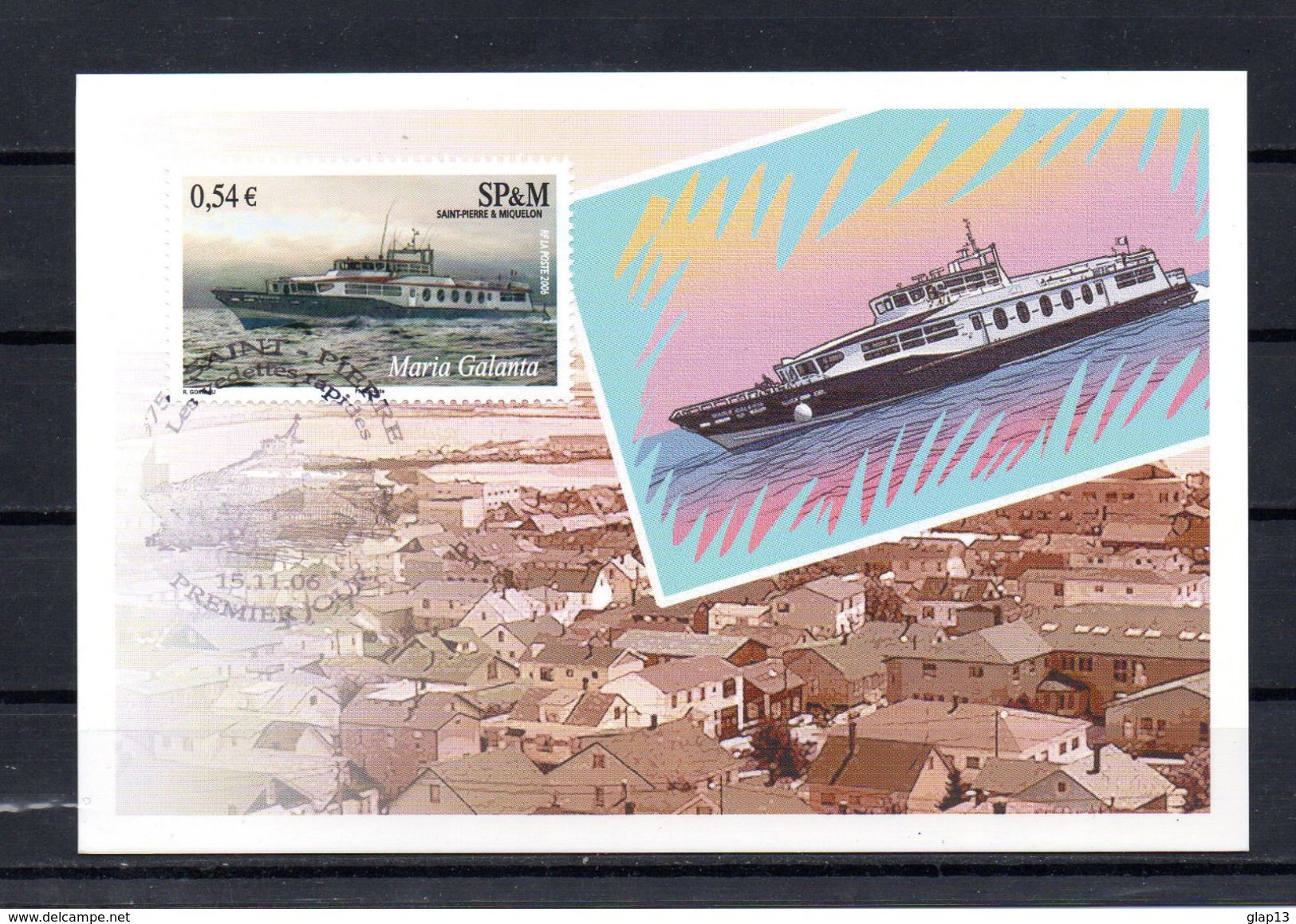 SAINT PIERRE ET MIQUELON 2006 CARTE MAXIMUM TIMBRE N°877/80 BATEAUX - VEDETTES RAPIDES - Maximumkarten