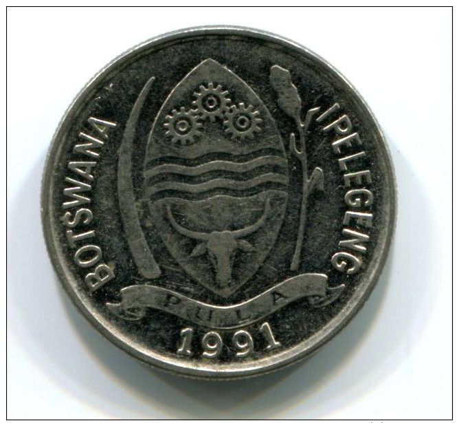 1991 Botswana 10 Thebe Coin - Botswana