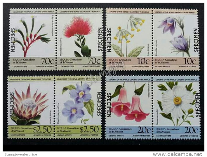 St. Vincent Flowers 1985 Flower Flora (stamp) MNH *SPECIMEN *rare - St.Vincent E Grenadine