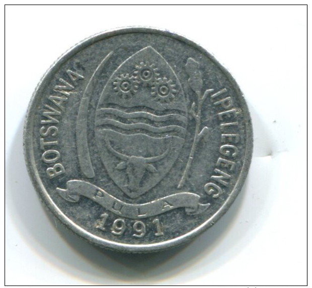 1991 Botswana 1 Thebe Coin - Botswana