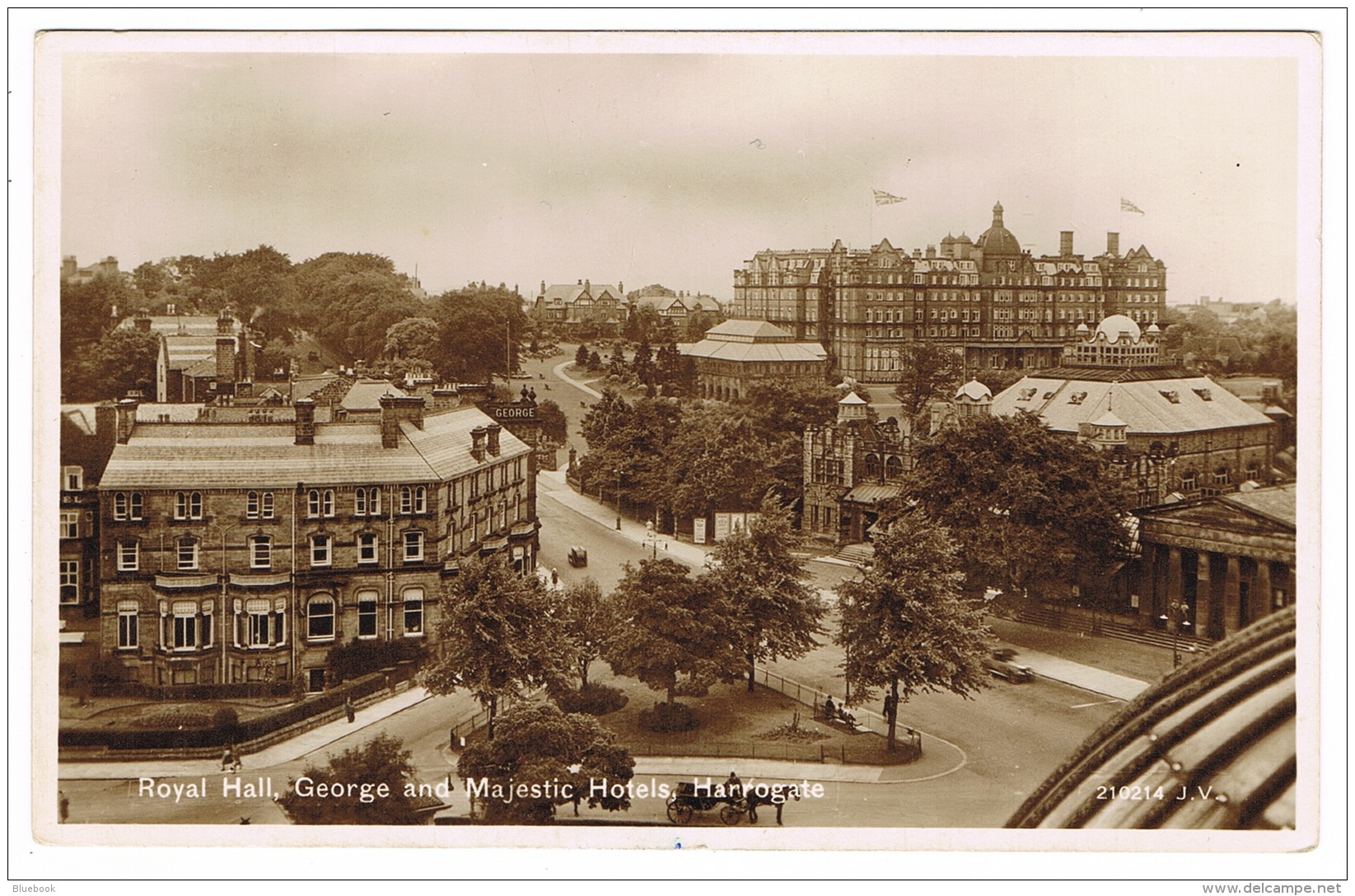 RB 1133 - Early Real Photo Postcard - Royal Hall George &amp; Majestic Hotels - Harrogate Yorkshire - Harrogate