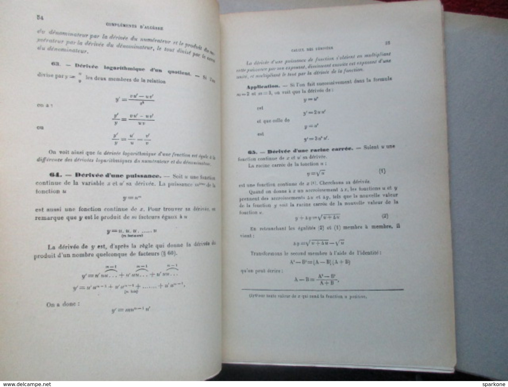 Compléments D'algèbre / éditions Léon Eyrolles De 1942 - 18+ Years Old