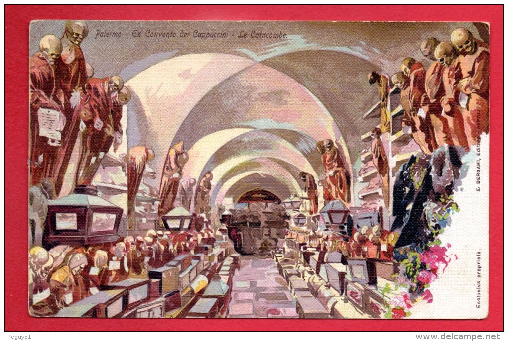 Palerme. Les Catacombes Capucines Avec Environ 8000 Momies. 1910 - Palermo