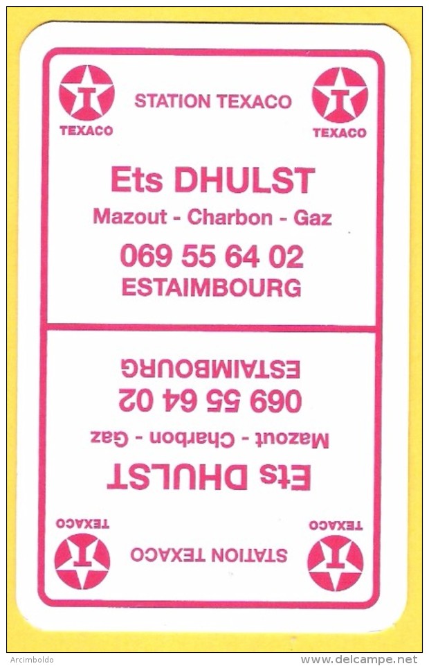 Dos De Carte : Texaco Dhulst Estaimbourg , Essence, Carburant, Combustible - Cartes à Jouer Classiques