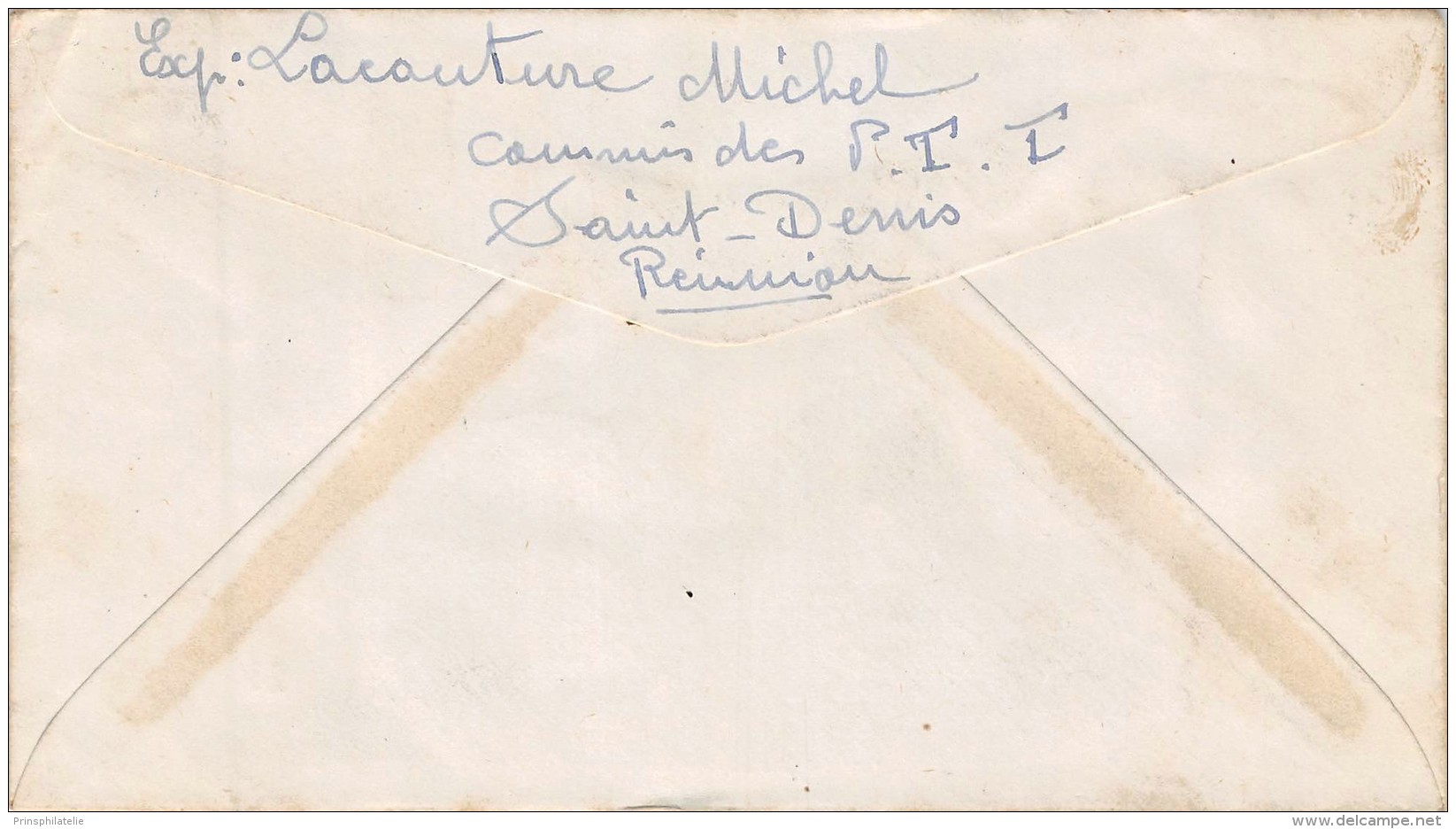 TCHAD AU RHIN DE  LETTRE RECOMMANDEE DE ST DENIS REUNION   =&gt;  FRANCE  COLONIES COVER - Covers & Documents