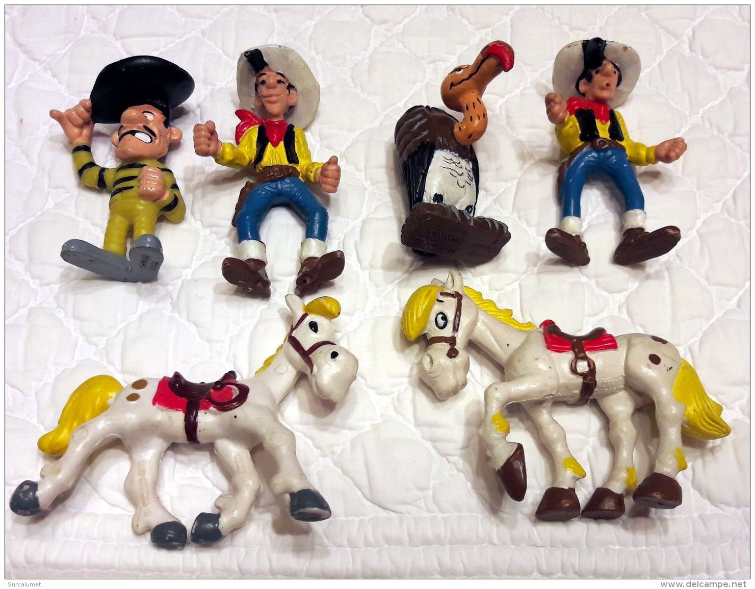 Lot 6 Figurines LUCKY LUKE- JOLLY JUMPER -DALTON-CONDOR -morris Dargaud Brabo - Monoblocs