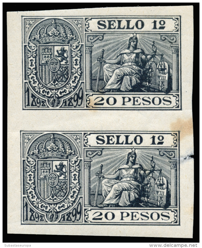 PUERTO RICO. Pólizas. 1899/99. 2 Series Mayoría En Parejas. Una Completa Y La Otra A Falta De 2... - Revenue Stamps