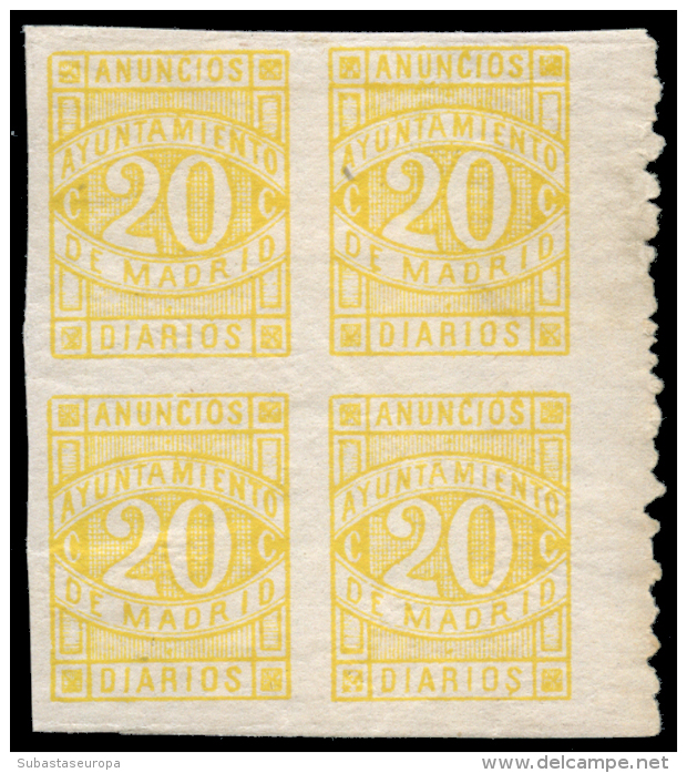 MADRID. Diarios/Anuncios. 15 (4), 20(4) Y 20 Cts. (4). Peso= 15 Gramos. - Revenue Stamps