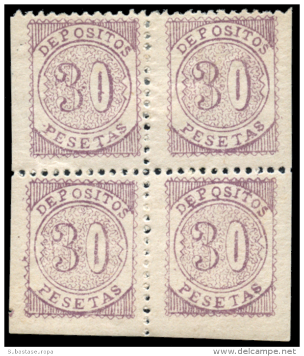 MADRID. 1882. Depósitos. 3, 12 (2) Y 30 Pesetas (4). Peso= 15 Gramos. - Revenue Stamps