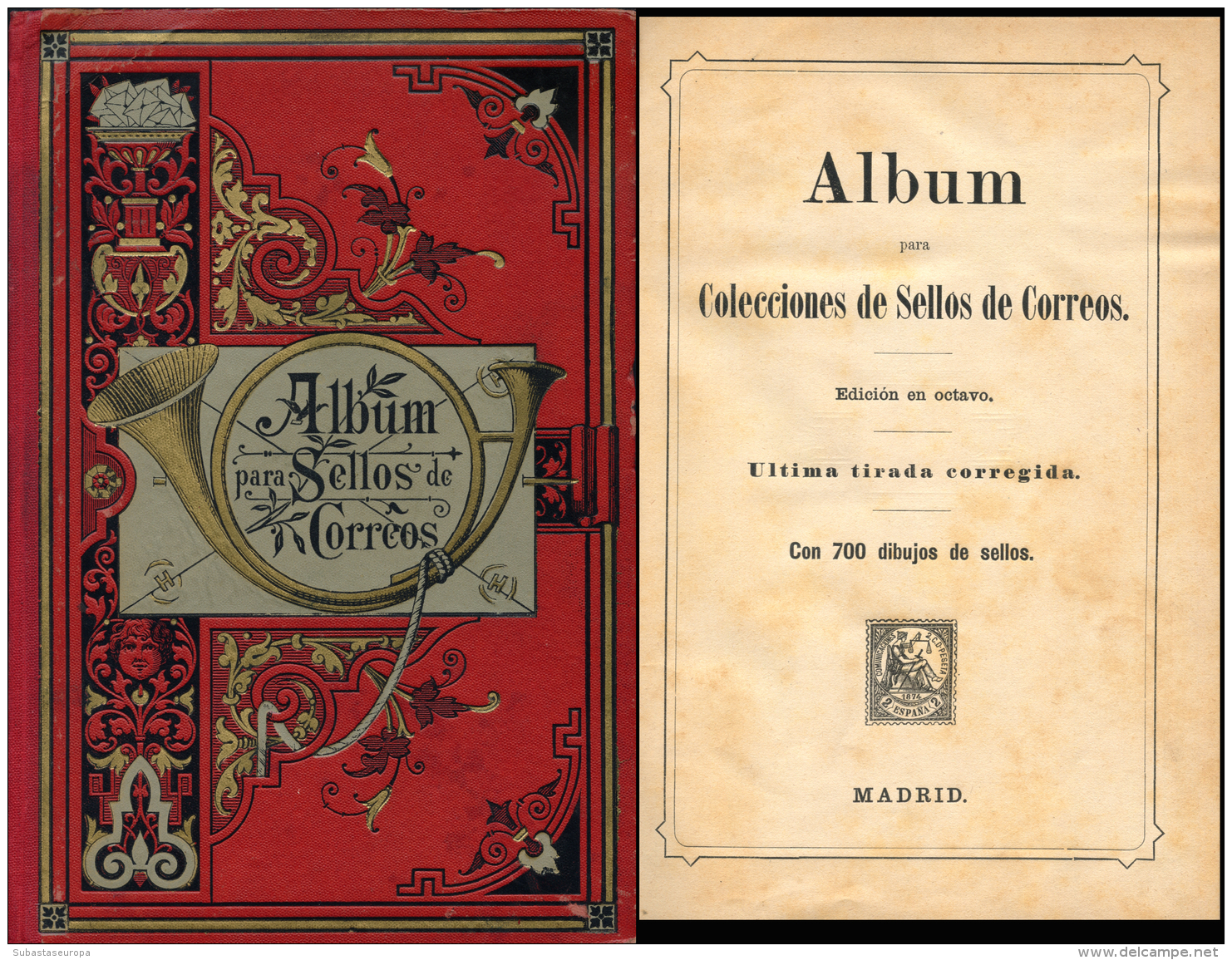 Lbum Para Colecciones De Sellos De Correos. Octava Edición. En Espa&ntilde;ol. Mundial. Peso= 160 Gramos. - Other & Unclassified