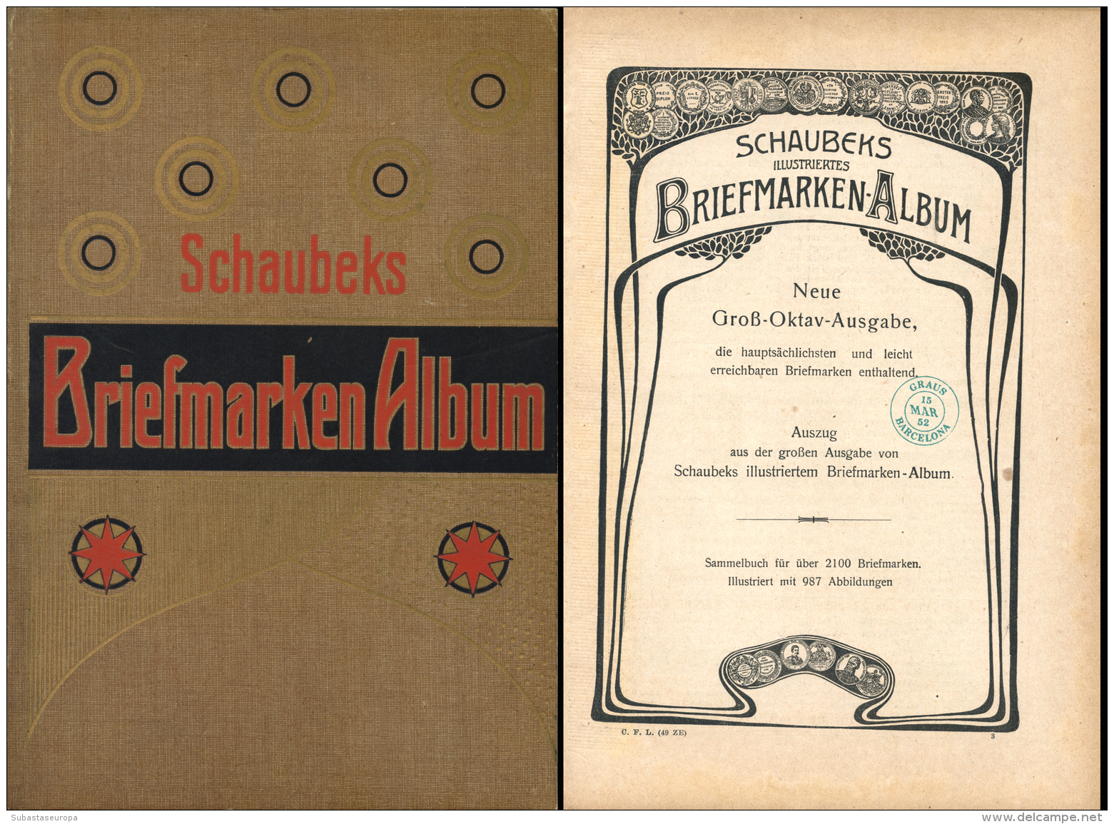 Schaubeks Briefmarken Album. Mundial. Siglo XIX. Ex Colección Graus. Peso= 140 Gramos. - Other & Unclassified