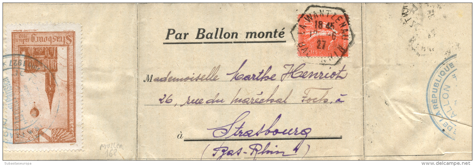 FRANCIA. Impreso Circulado Por Ballón Monté En 1927, Vuelo Especial. Al Dorso Vi&ntilde;eta... - Other & Unclassified