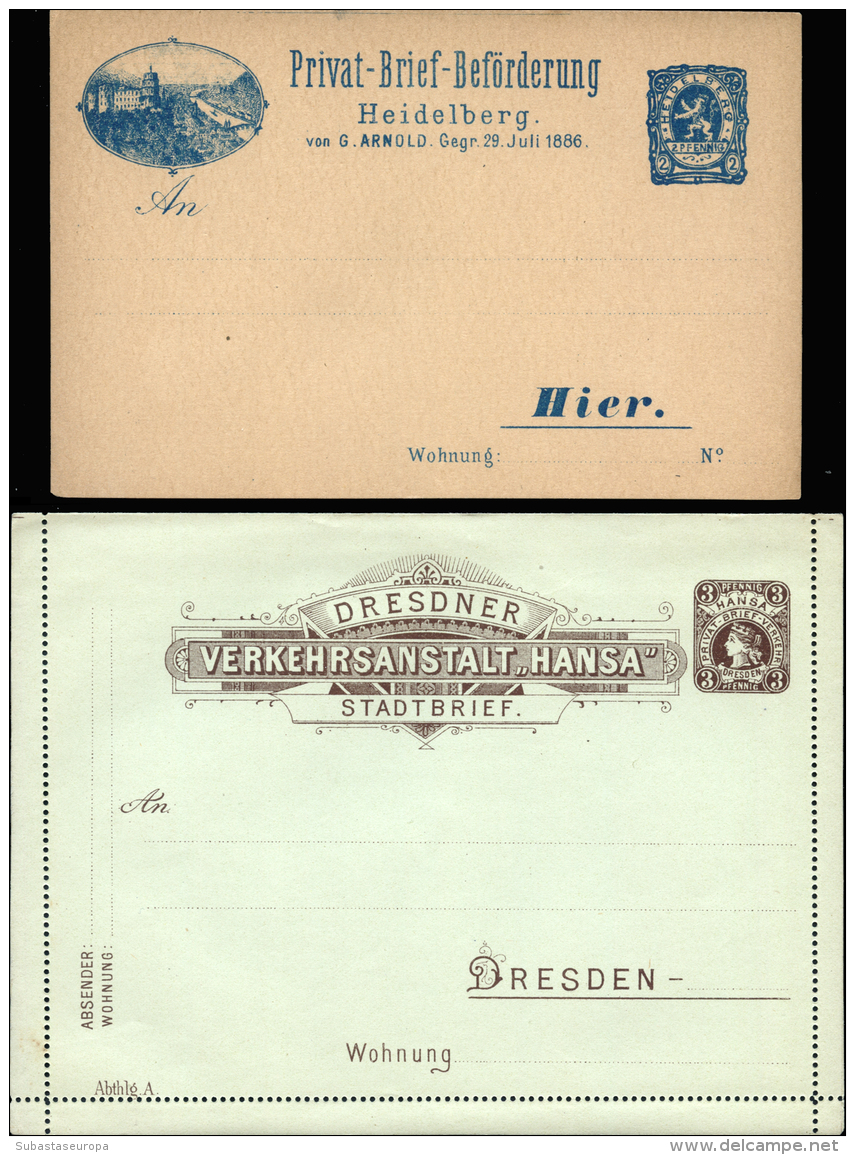 ALEMANIA IMPERIO. Mensajerías / Correos Particulares Por Mensajero. Colección De 72 Enteros Postales,... - Other & Unclassified