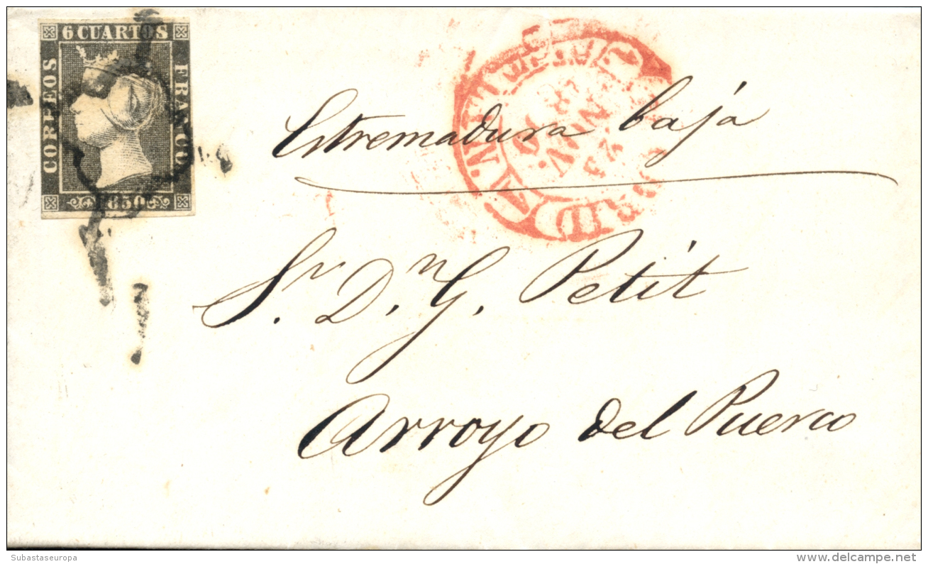 1 En Carta De Madrid A Arroyo De Puerco, El 23/11/1850. Peso= 15 Gramos. - Covers & Documents