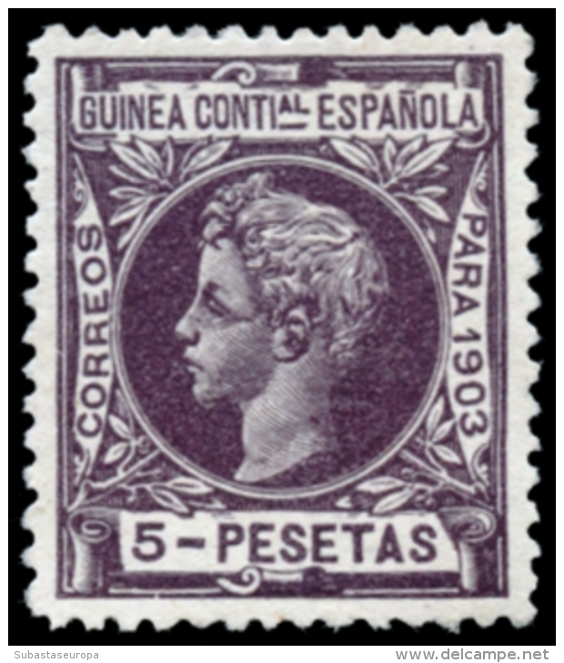 GUINEA. ** 25. 5 Ptas. Numeración Ceros. Centraje De Lujo. Rarísimo Así. Cat. 465 &euro;. ... - Spanish Guinea