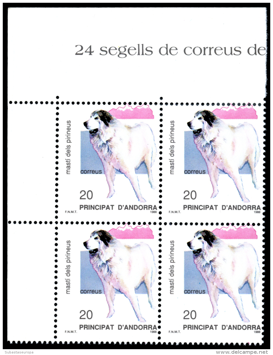 ** 206. Mastí Del Pirineo. Bloque De 4. Dentado Desplazado. Peso= 15 Gramos. - Unused Stamps