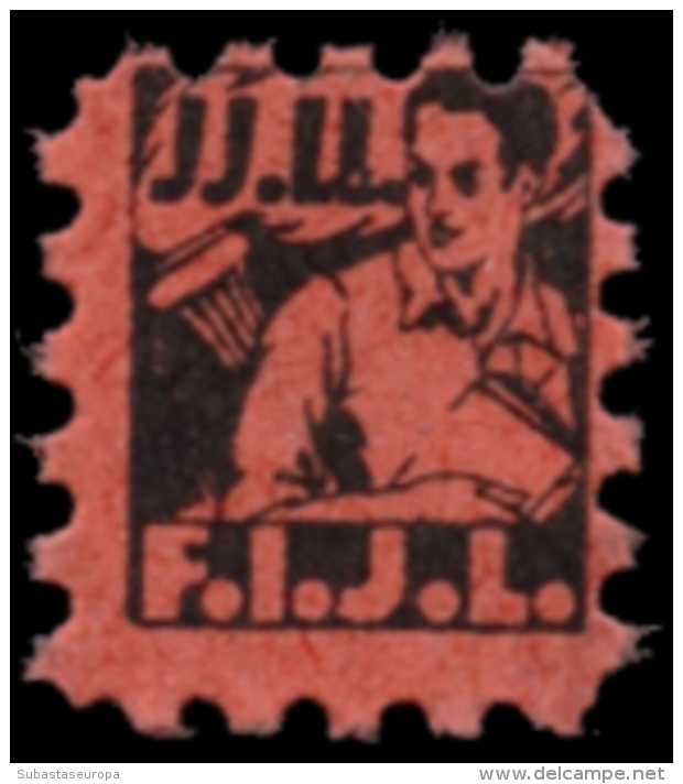 Juventudes Libertarias. Sin Valor. Rara. Peso= 15 Gramos. - Spanish Civil War Labels