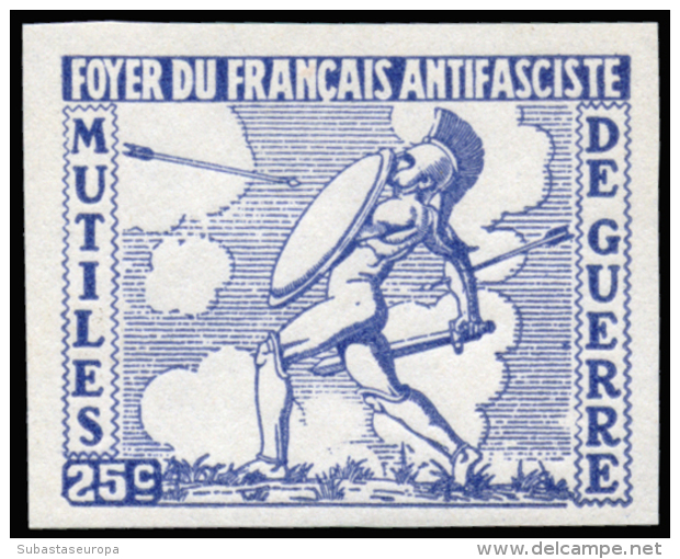 Foyer Du Français. G.G. 948. 4 Colores Diferentes. Sin Dentar. Nuevas Sin Fijasellos. Peso= 15 Gramos. - Spanish Civil War Labels