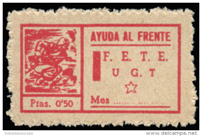 FETE. 50 Cts. G.G. 834. Rarísima. Peso= 15 Gramos. - Spanish Civil War Labels