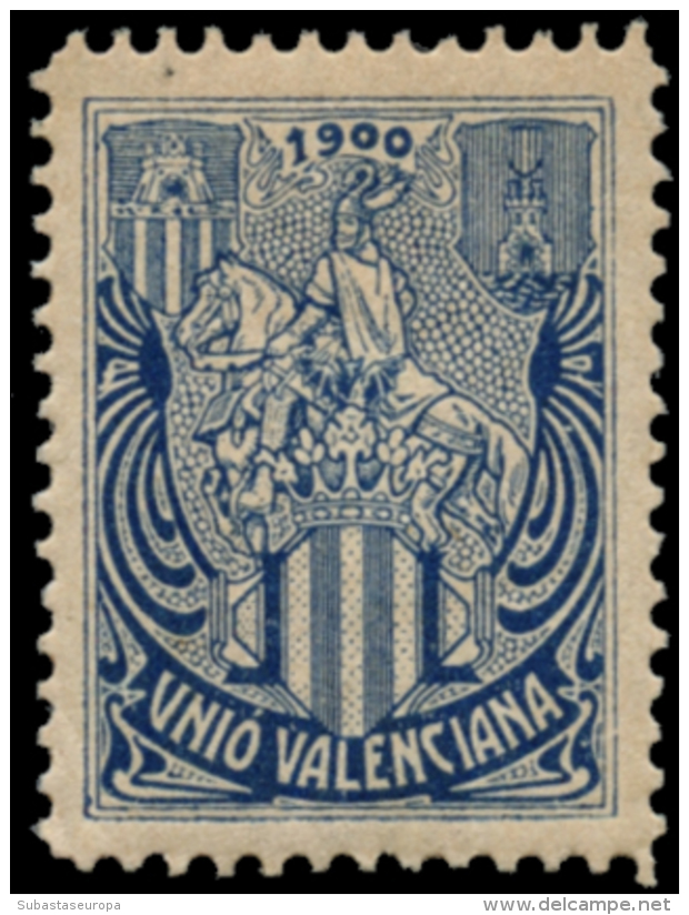 VALENCIA. 1900. Unió Valenciana. Conjunto De 10 Distintas Vi&ntilde;etas. Nathan V-8. Peso= 15 Gramos. - Spanish Civil War Labels