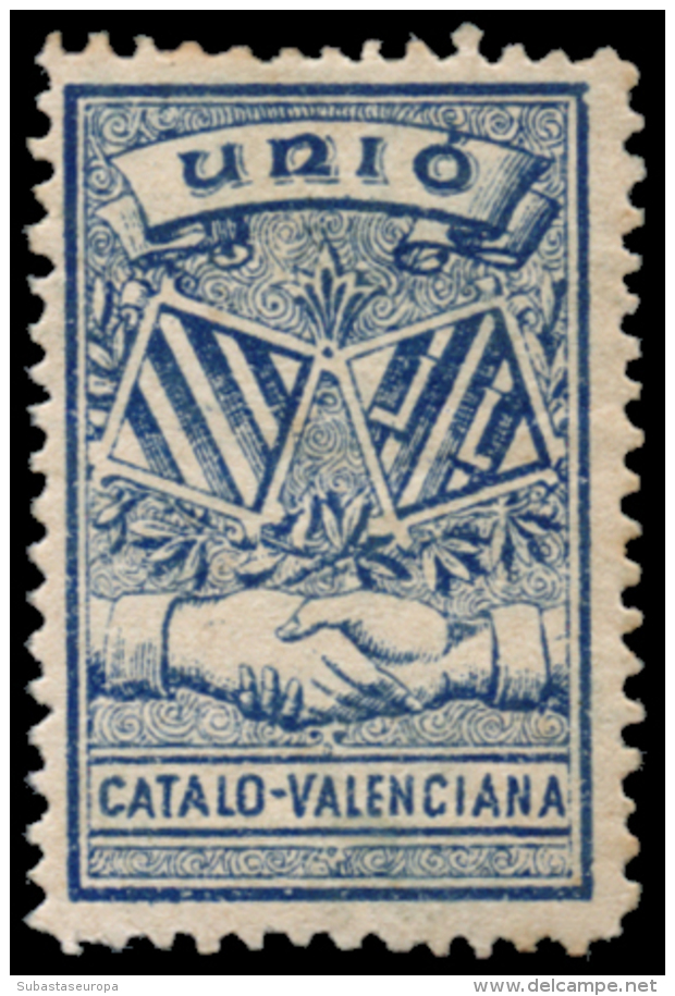 VALENCIA. 1900ca. Unió Catalo-Valenciana. Conjunto De 7 Distintas Vi&ntilde;etas. Nathan V-6. Peso= 15... - Spanish Civil War Labels