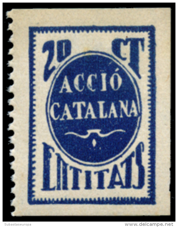 CATALUNYA. Acció Catalana / Entitats. 10, 15 Y 20 Cts. Peso= 15 Gramos. - Spanish Civil War Labels