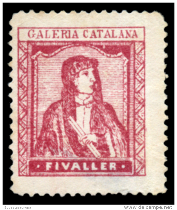 CATALUNYA. 1900ca. Galería Catalana. Fivaller. 4 Distintas Vi&ntilde;etas. Nathan C-34. Peso= 15 Gramos. - Spanish Civil War Labels