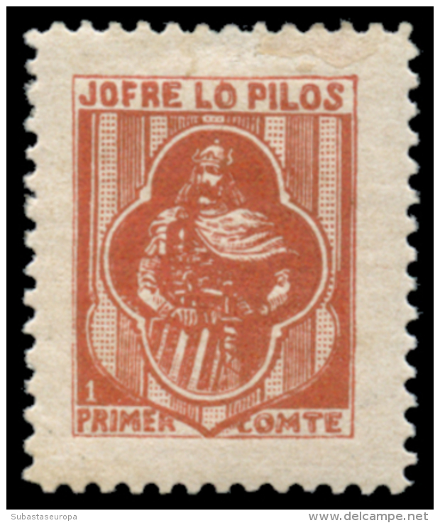 CATALUNYA. 1900ca. Jofré Lo Pilós. Primer Comte. 5 Distintas Vi&ntilde;etas. Nathan C-29. Peso= 15... - Spanish Civil War Labels