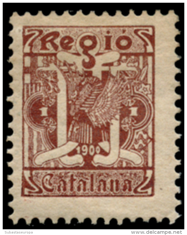 CATALUNYA. 1900. Regió Catalana. 8 Distintas Vi&ntilde;etas. Nathan C-25. Peso= 15 Gramos. - Spanish Civil War Labels