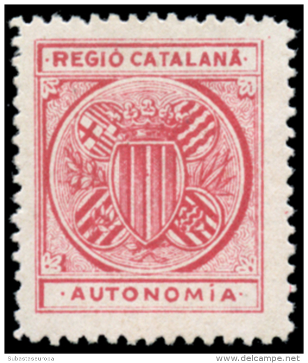 CATALUNYA. 1900ca. Regió Catalana. 5 Vi&ntilde;etas Autonomía. Nathan C-16. Peso= 15 Gramos. - Spanish Civil War Labels