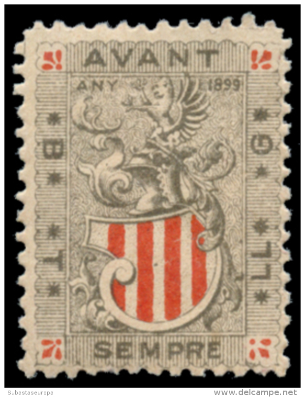 CATALUNYA. 1899. Catalunya Avant(5) Y Avant Sempre (5). Nathan C-7 Y C-8. Peso= 15 Gramos. - Spanish Civil War Labels