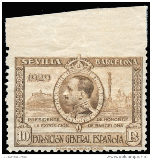 ** 446sms. Sevilla-Barcelona. 10 Ptas.  Sin Dentar Margen Superior. No Catalogado. Peso= 15 Gramos. - Errors & Oddities