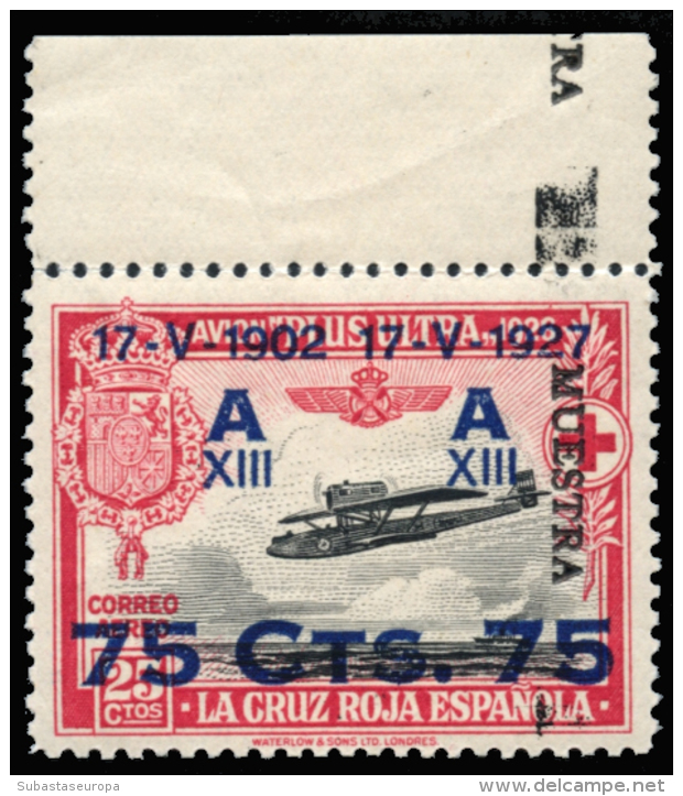 ** 388/91Ma. Cruz Roja. Sobrecarga "MUESTRA". Cat. +320 &euro;. Peso= 15 Gramos. - Errors & Oddities