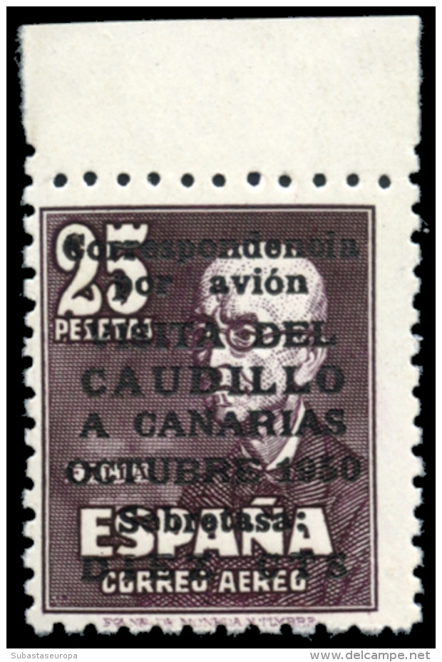 ** 1083. Caudillo A Canarias. Borde Superior De Hoja. Centraje Aceptable. Certificado Graus (1999). Cat. 6000... - Other & Unclassified