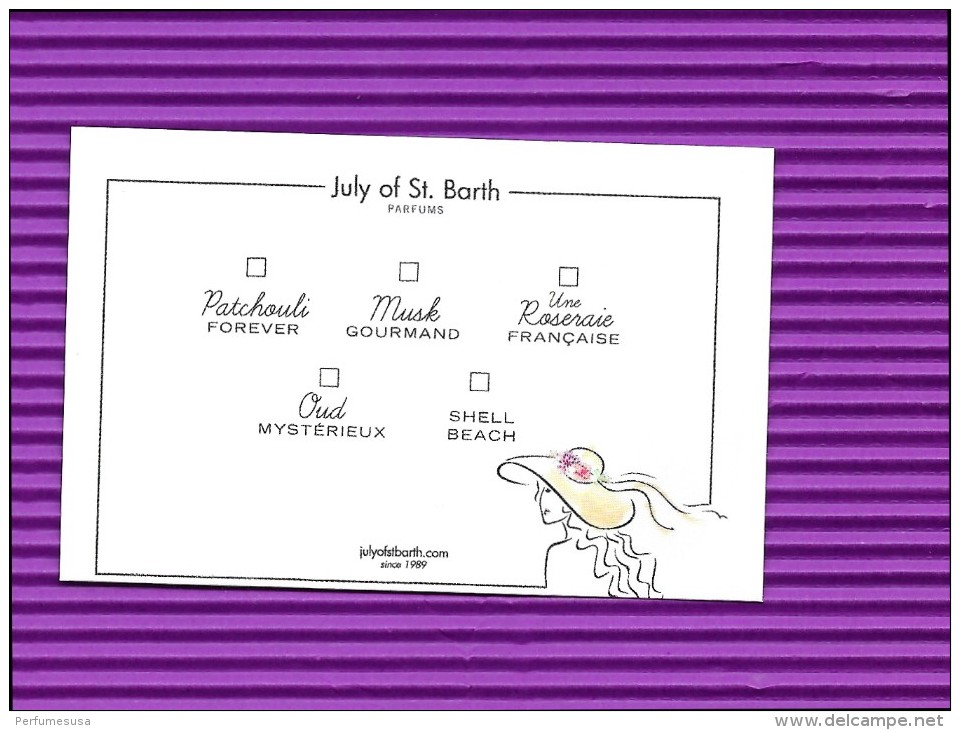 JULY OF ST BARTH 5 PERFUMES COLLECTION CARTE - Modernes (à Partir De 1961)