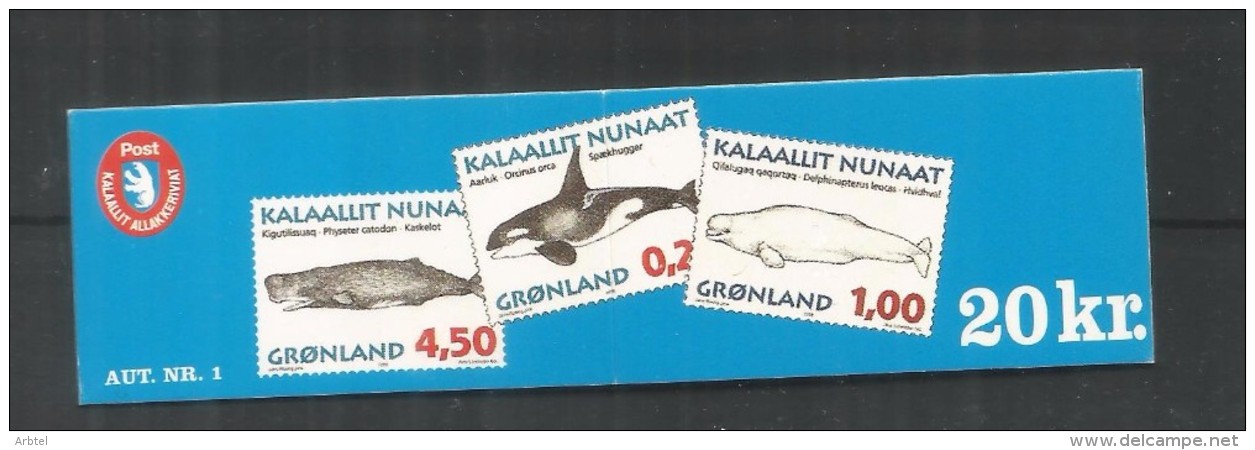 GROENLANDIA CARNET COMPLETO SELLOS MAMIFEROS MARINOS CACHALOTE WHALE DELFIN DOLFIN ORCA - Faune Arctique