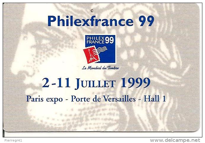 -CARTE-SALON-PHILEXFRANCE 99-1999-LAISSEZ PASSER-TBE - Cartes De Salon Et Démonstration