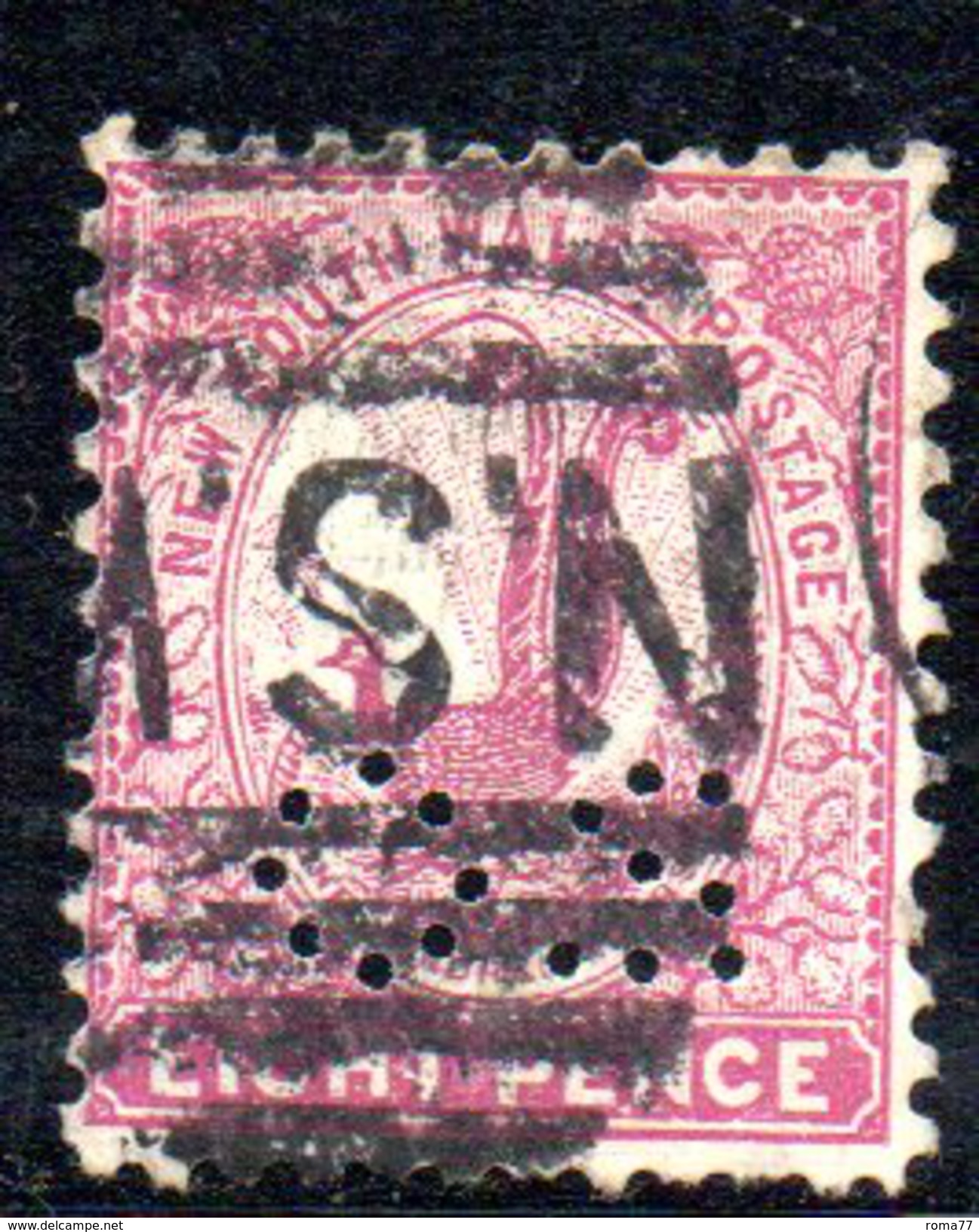 T1756 - NEW SOUTH WALES 8  Pence Wmk Crown On NSW  Used . Punctured OS - Usati