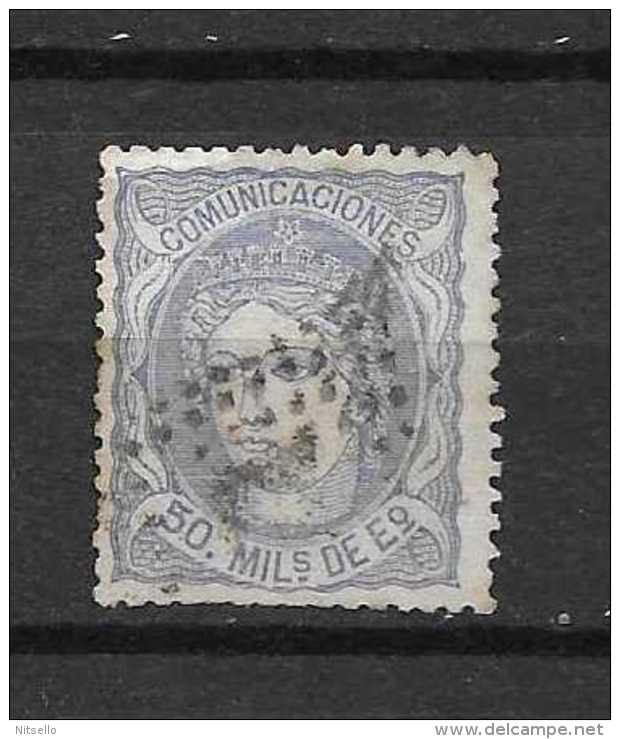 LOTE 1813   ///  ESPAÑA  AÑO 1870      EDIFIL Nº: 107  MATASELLO ROMBO - Used Stamps