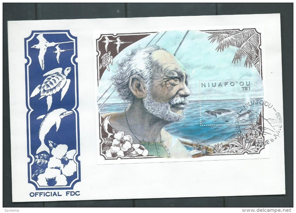Tonga Niuafo´ou 1990 Whale Miniature Sheet On FDC - Tonga (1970-...)