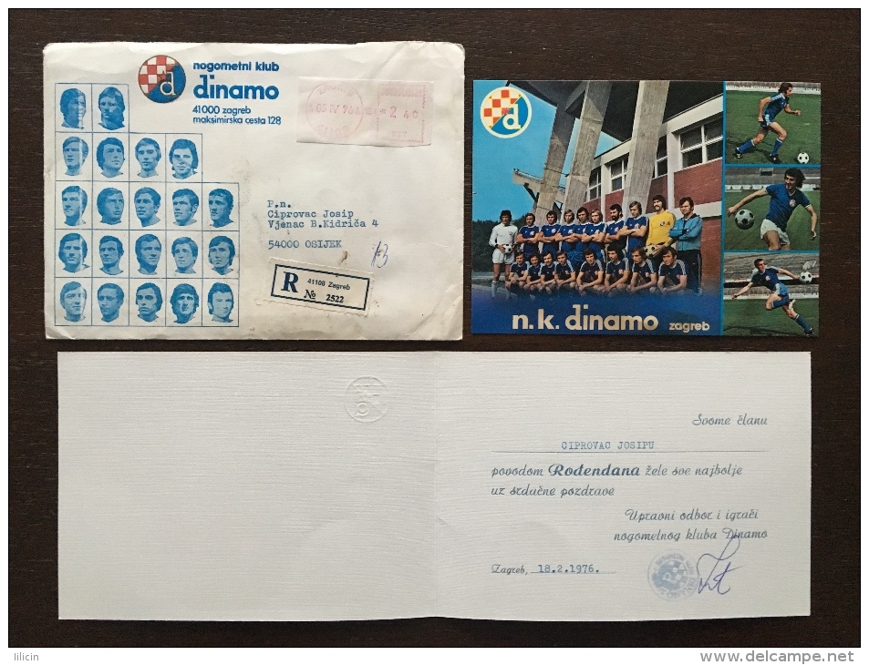 Letter FI000098 - Football (Soccer / Calcio) Dinamo Zagreb Croatia 1976 - Other & Unclassified