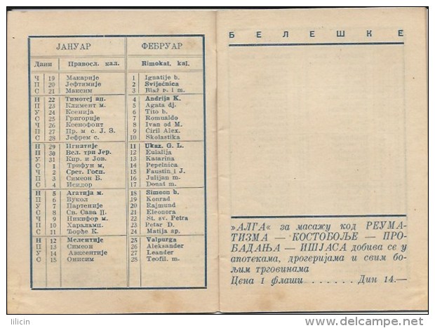 Calendar KA000013 - Alga Susak 1934 - Petit Format : 1921-40