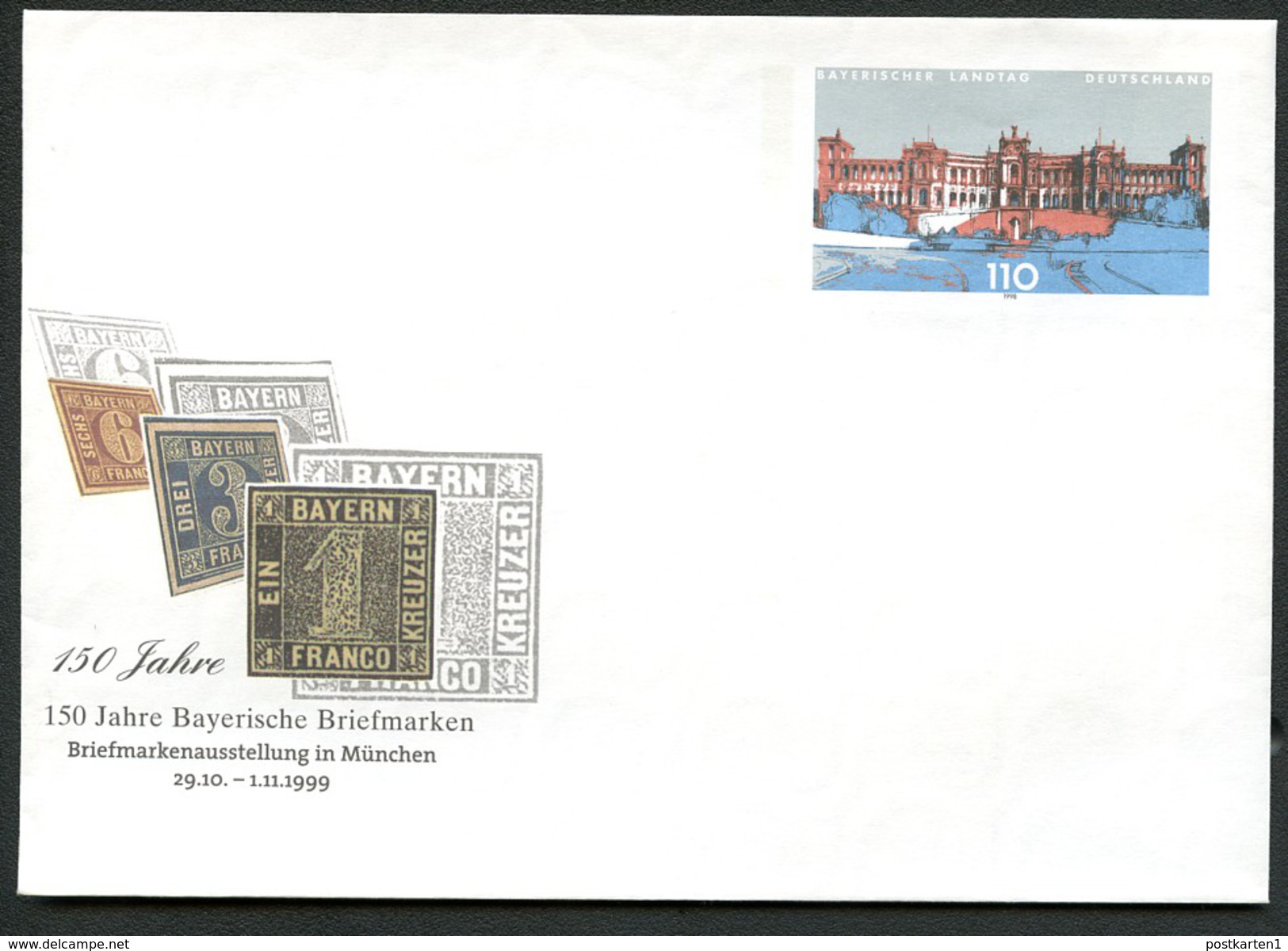 BUND USo11 Sonder-Umschlag BAYERISCHE BRIEFMARKEN ** 1999 - Briefomslagen - Ongebruikt