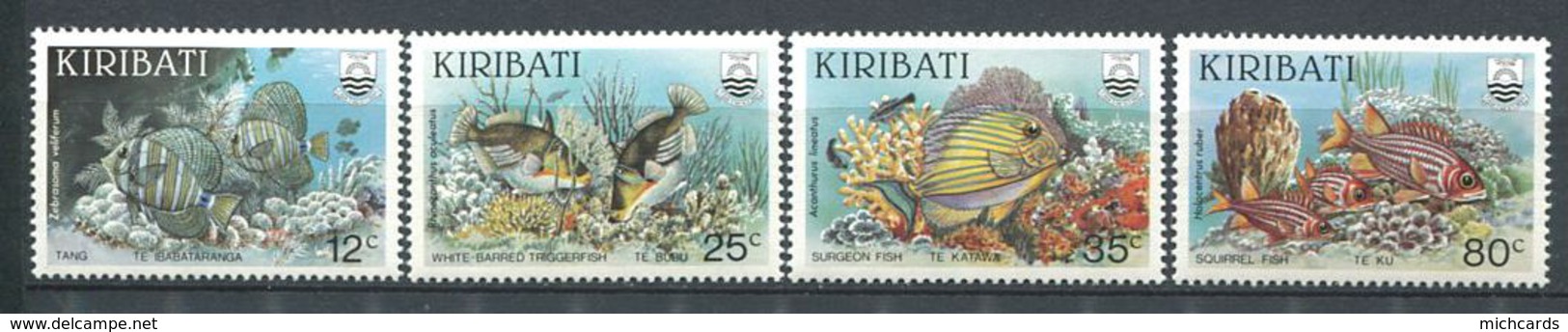 183 KIRIBATI 1985 - Yvert 130/33 - Recif Poisson - Neuf ** (MNH) Sans Trace De Charniere - Kiribati (1979-...)