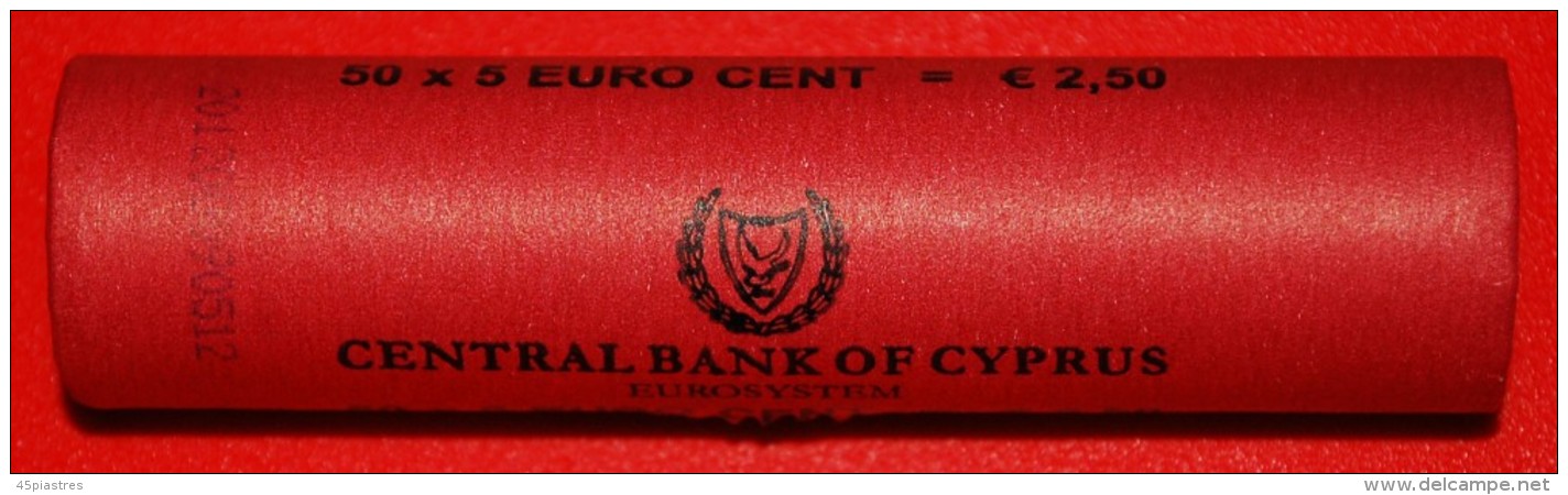 + GREECE: CYPRUS &#9733; 5 CENTS 2012 UNC ROLL UNCOMMON! MOUFLONS! LOW START&#9733; NO RESERVE! - Rouleaux